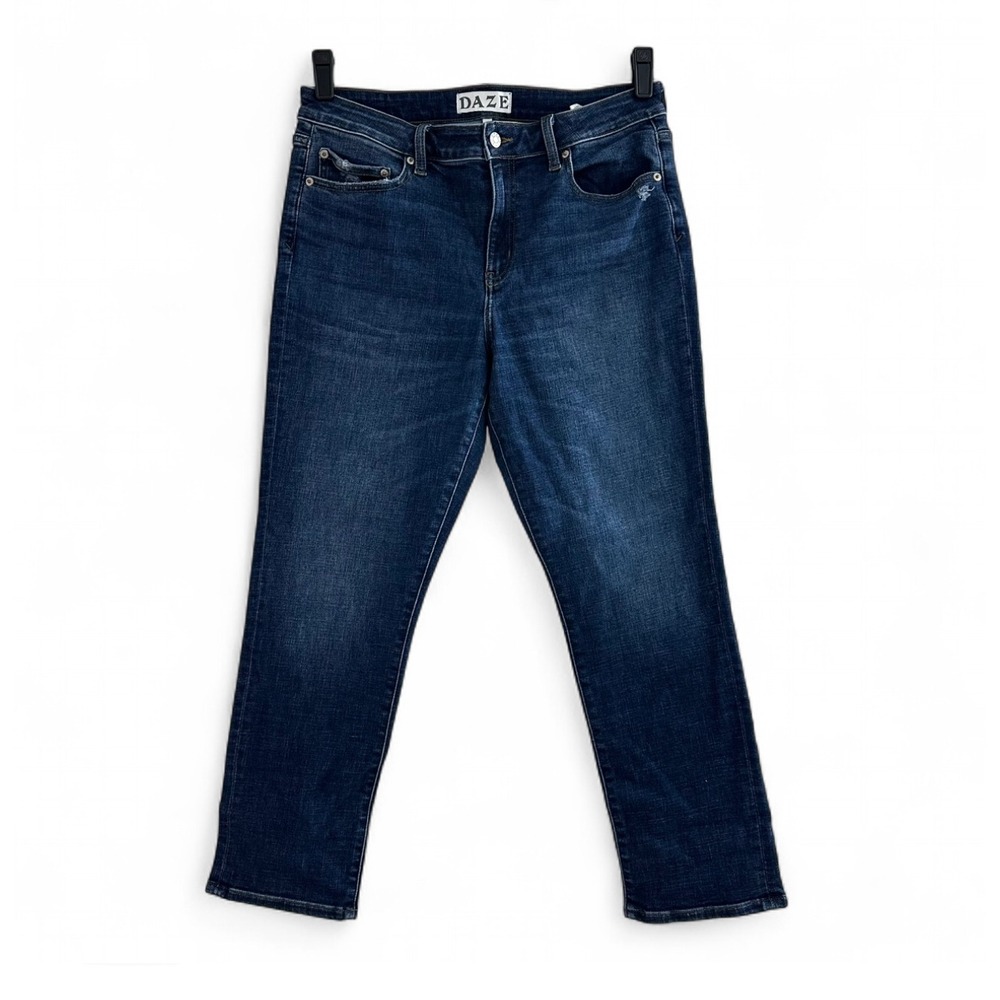 Daze Denim Blue Dark Repreve Jeans‎ Cotton Stretch Straight Fit Women's 31